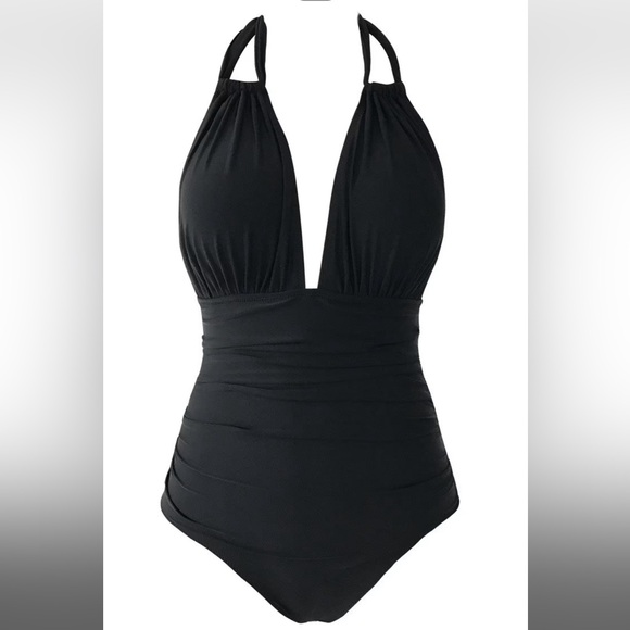 Keep Secrets Black Halter OneTummy Control piece Swimsuit - Picture 1 of 3